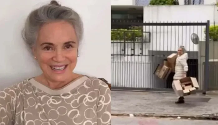 Regina Duarte foi vista catando materiais recicláveis nas ruas - Reprodução/Instagram