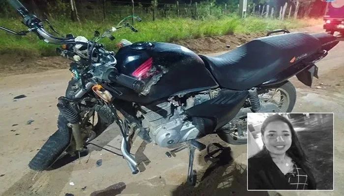 Mulher morre após colidir motocicleta com carro- Foto: Reprodução/ Andorinha News