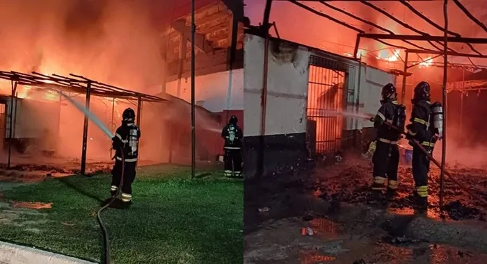 Incêndio destrói estabelecimento comercial em Alagoinhas; ninguém ficou ferido- Foto: Divulgação / Corpo de Bombeiros